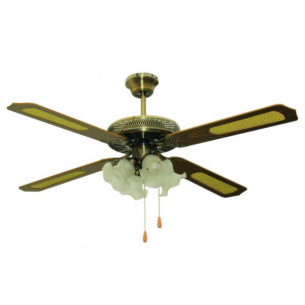 VINCO VENTILATORE A SOFFITTO 4 PALE LEGNO C/LUCE