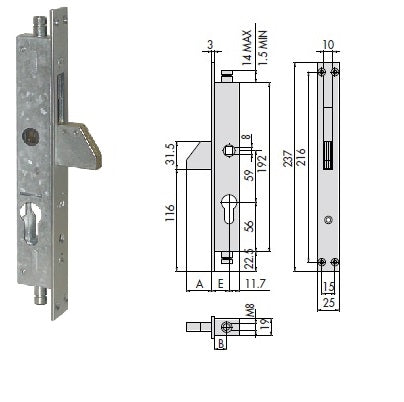 CISA SERRATURA 46305-19 INF. X PERSIANEX FERRO