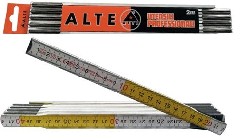 DOPPIOMETRO LEGNO CE BIANCO/GIALLO ALTEPROF. MT.2