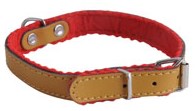 PET COLLARE CANI CUOIO FELPATO CM.37 MM.16