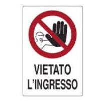 CARTELLO 20X30 VIETATO L'INGRESSO confezione da PEZZI 10