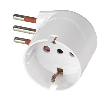 ROSI ADATTATORE SCHUKO 90 GRADI SPINA 10A BIANCO ART.RS78027