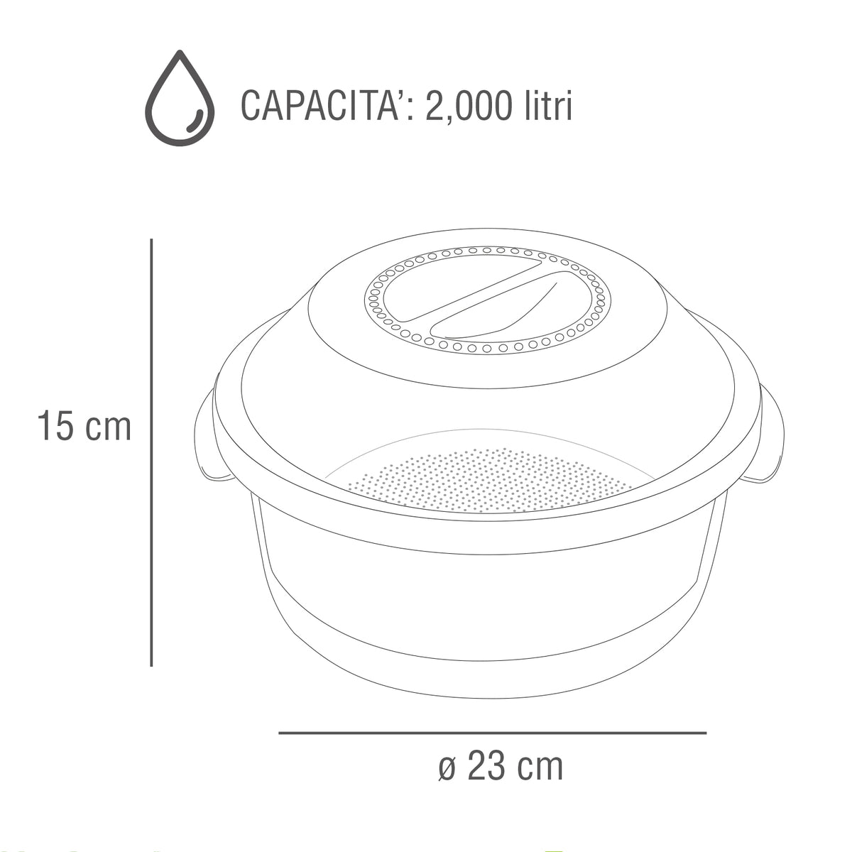 COSMOPLAST Vaporiera per microonde Cuoci riso pasta 100 Originale Resistente