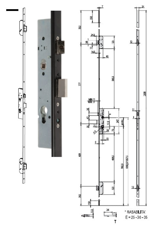 CISA SERRATURA 49526-25 INF. MULTITOP PRO X ALLUM.