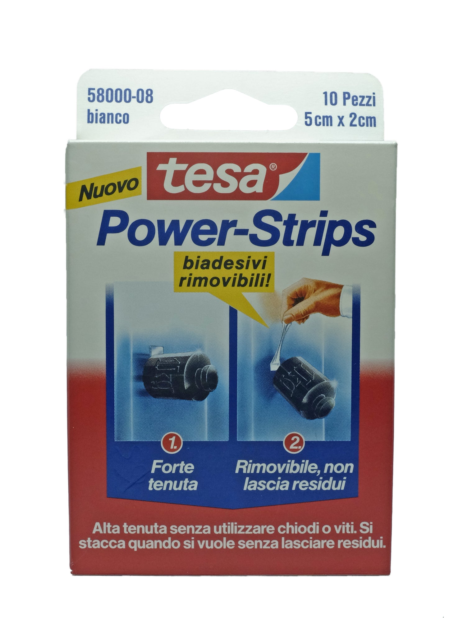 TESA POWERSTRIPS FASCIA BIADESIVA REMOV.BIANCA BLS 10PZ