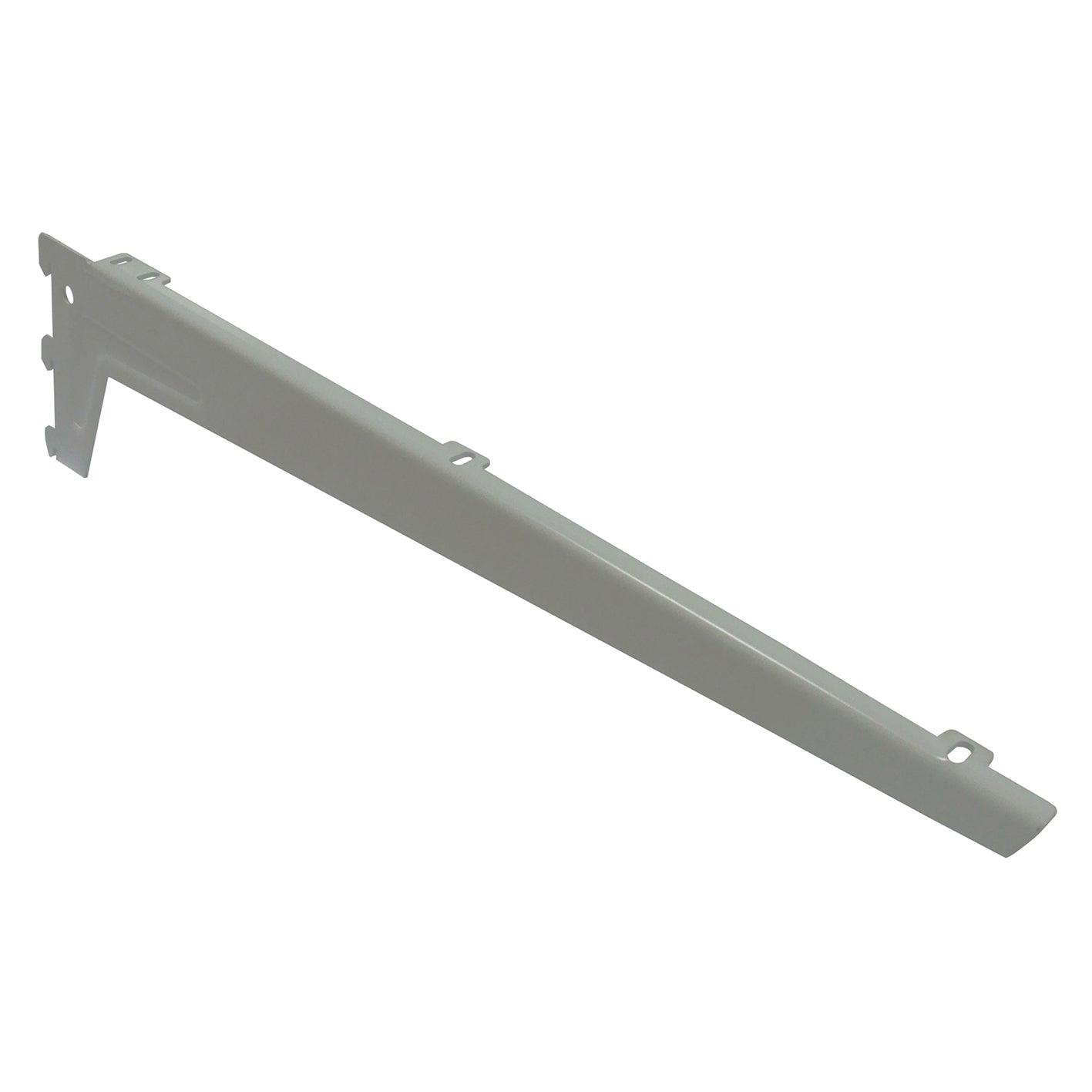 Reggimensole a 3 ganci angolate con clip - 48 cm. - alluminio bianco