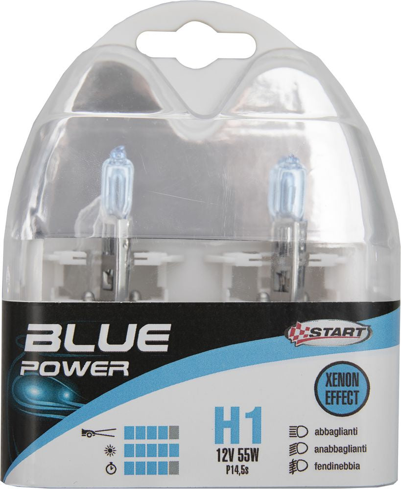 START H1 Blue Power Coppia di Lampadine Xenon per luci auto 12V 55W P14,5s