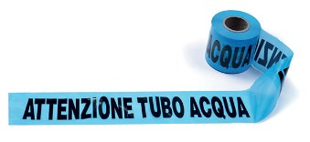 NASTRO SEGNALETICO ATTENZIONE TUBO ACQUAMM.10X200MT