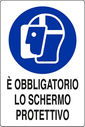 CARTELLO 20X30 E' OBBLIGATORIO LO SCHERMO PROTETTIVO confezione da PEZZI 10