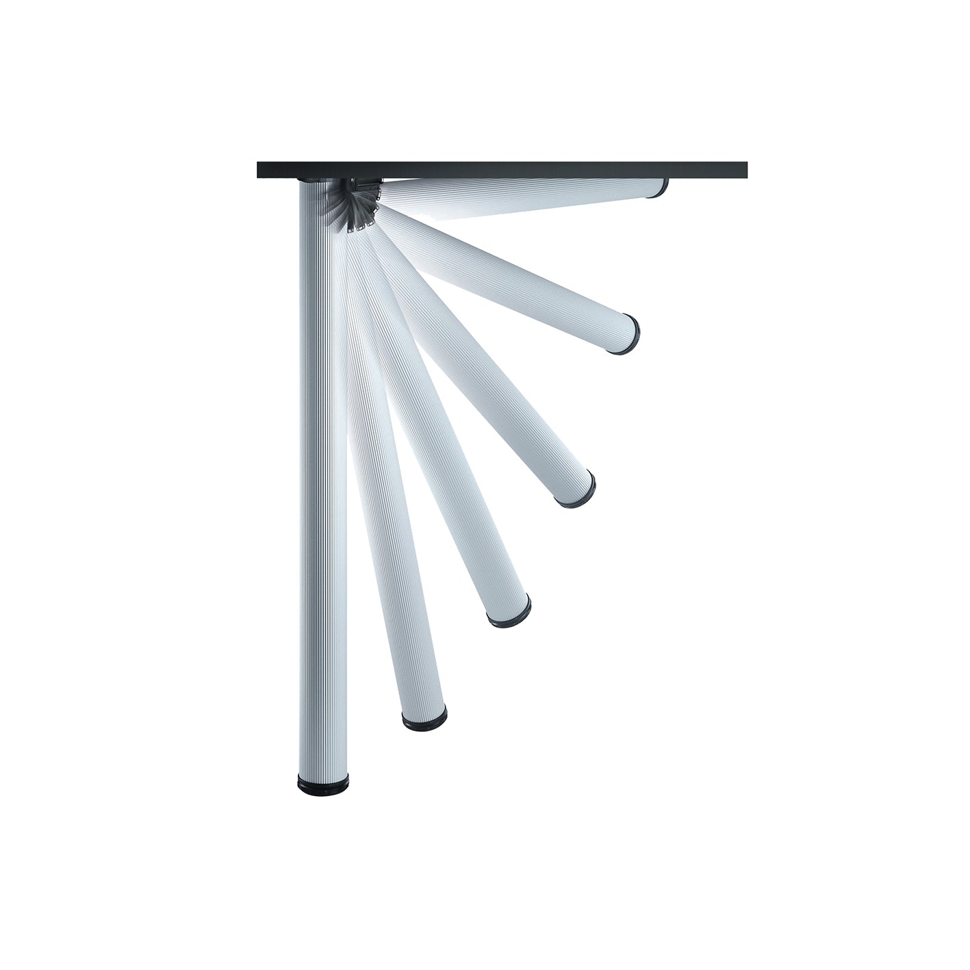 Gamba "Click" alluminio millerighe 50 - H.705 mm. alluminio millerighe