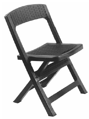 RESINA RATTAN:SEDIA ASSO PIEGHEVOLE ANTRACITE CM.44X48X76H