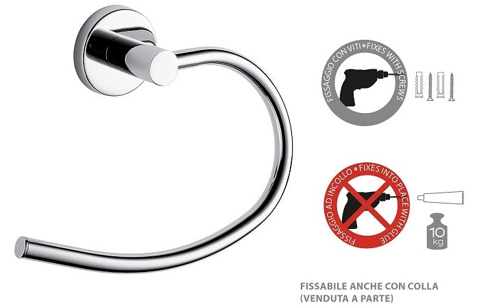 GEDY FELCE PORTASCIUGAMANI AD ANELLO CROMATO ART.FE70