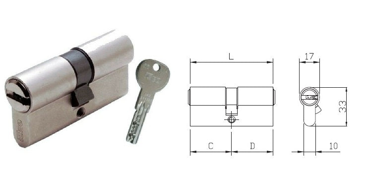 ISEO 880930309 CILINDRO R6 MM.60 30X30 NICH. 6 SPINE