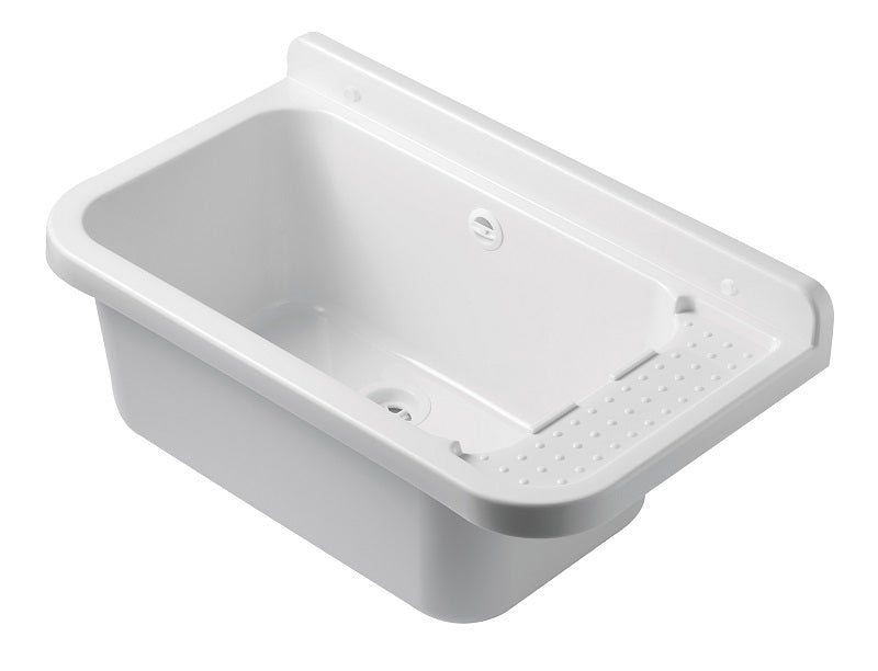 LAVATOIO PILOZZO A PARETE PVC B.CO CM.60X34XH.21