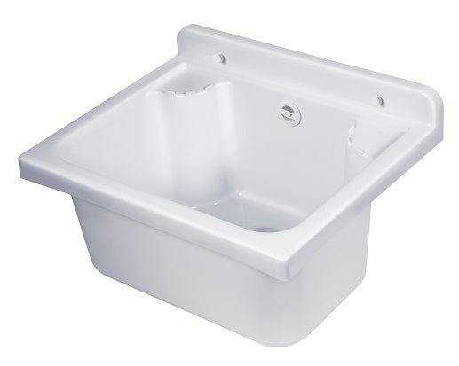 LAVATOIO PILOZZO A PARETE PVC B.CO CM.42X34XH.21