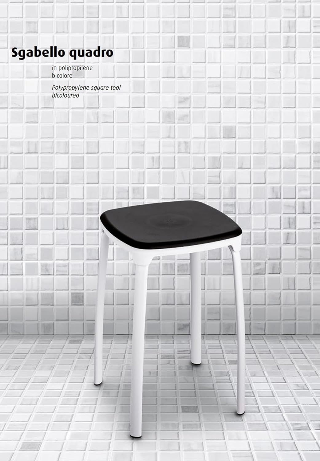 King Home SGABELLO IN POLIPROPILENE BIANCO 29x29x46h cm