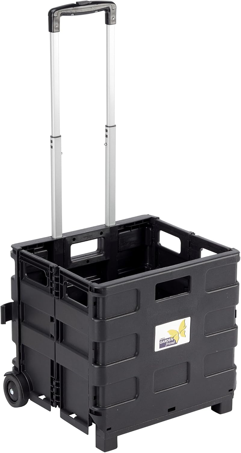 Garden Friend Carrello trasporto con cassa in plastica pieghevole portata max 25 kg