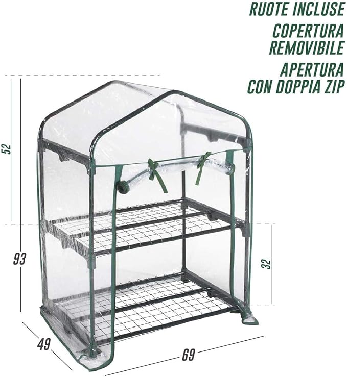 Graden Friend Serra 2 piani copertura removibile in Pvc 69x49x93h cm con