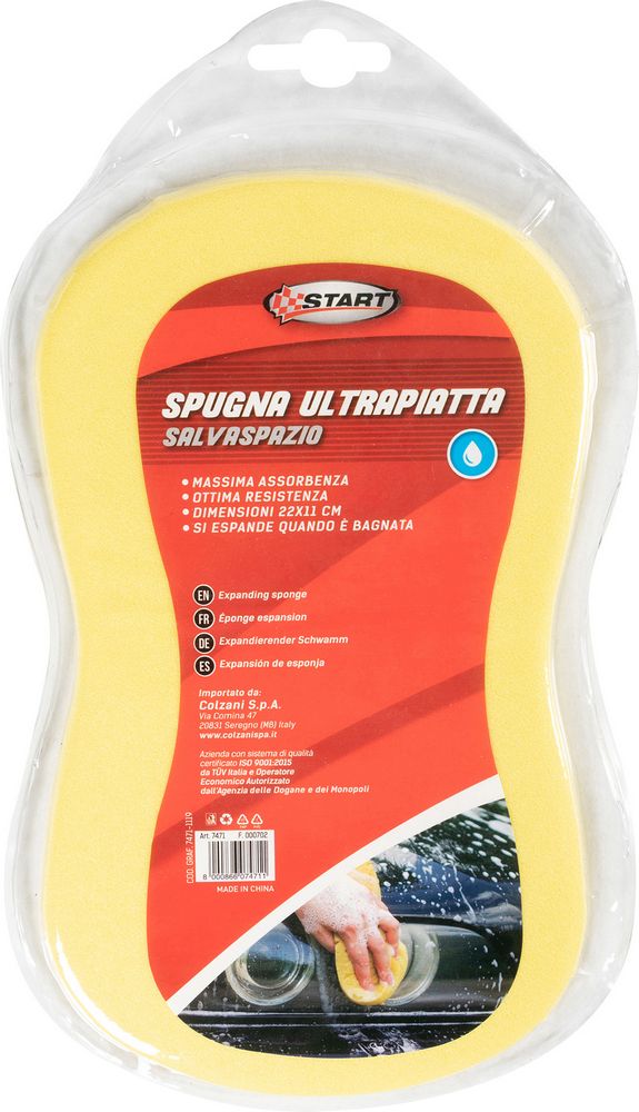 START Spugna ultrapiatta salvaspazio 22x11 cm massima assorbenza Originale