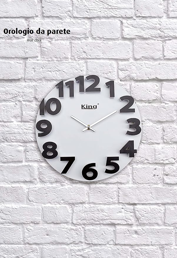 King Home OROLOGIO DA PARETE in plastica 30x4 cm grigio