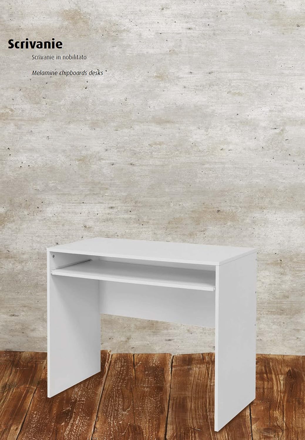 King Home SCRIVANIA BIANCA C/PIANO ESTRAIBILE 90x45x74h cm bianca