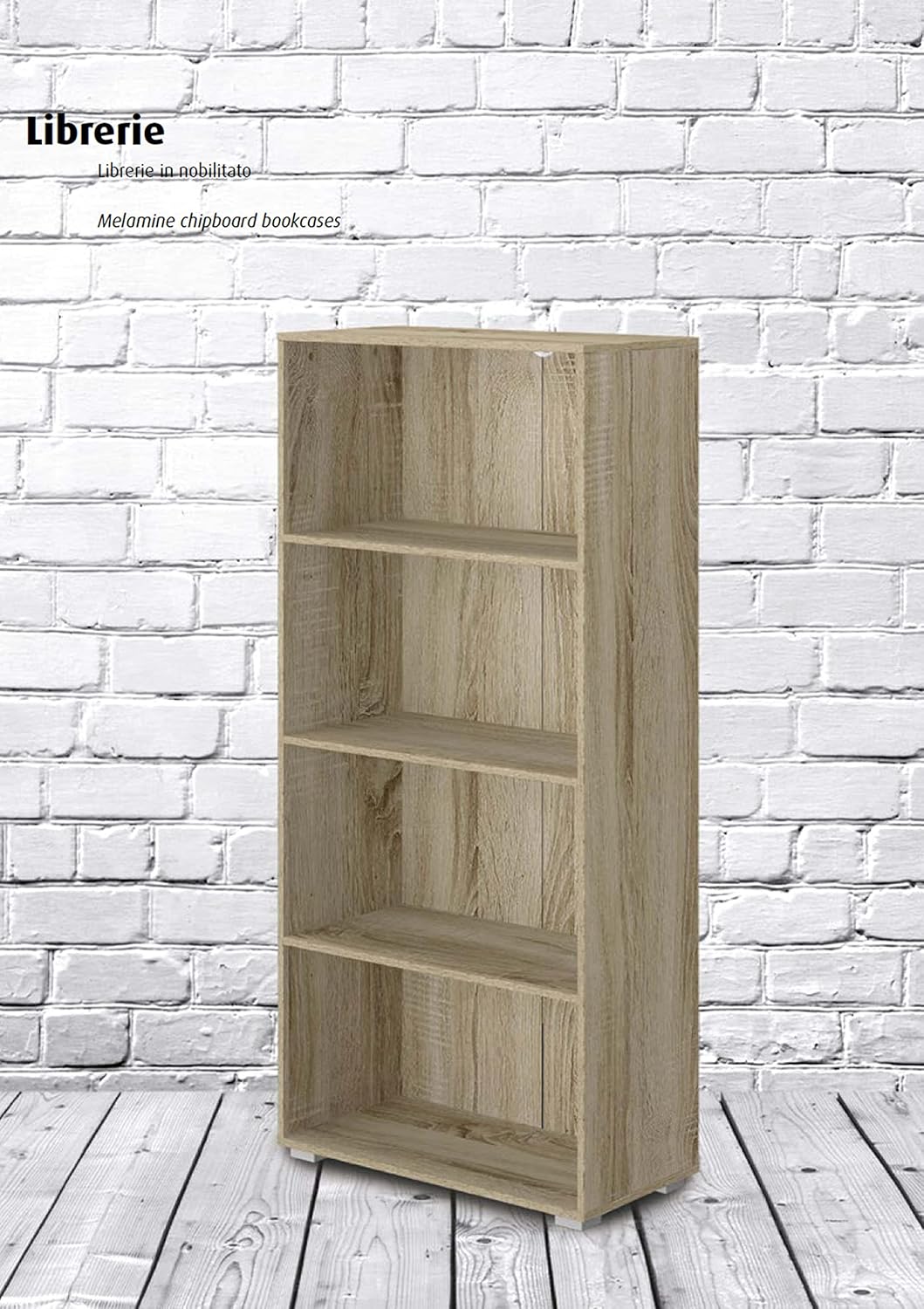 King Home LIBRERIA A QUATTRO RIPIANI 60x30x130h cm rovere