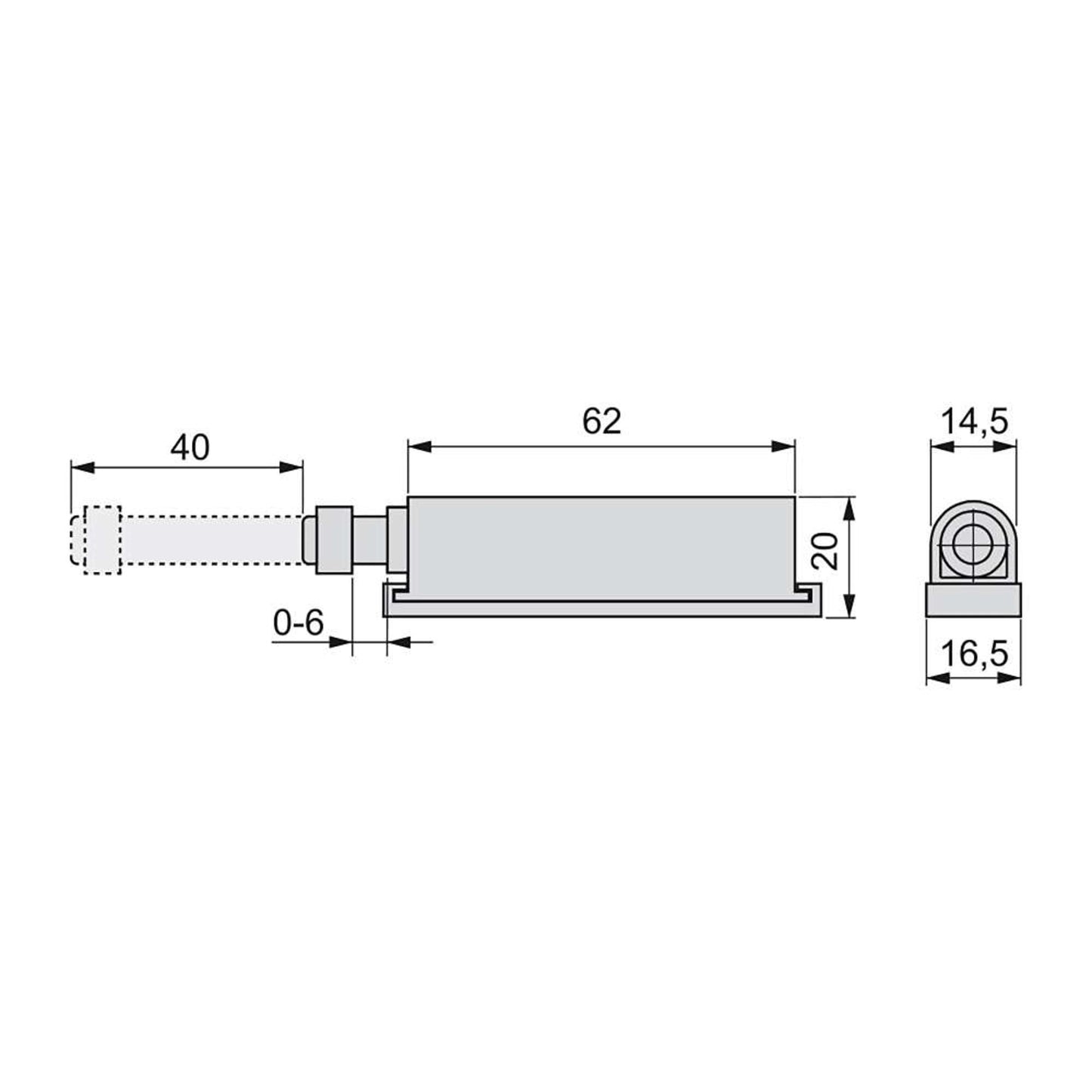 Chiusura Push Latch per vite, 62 mm