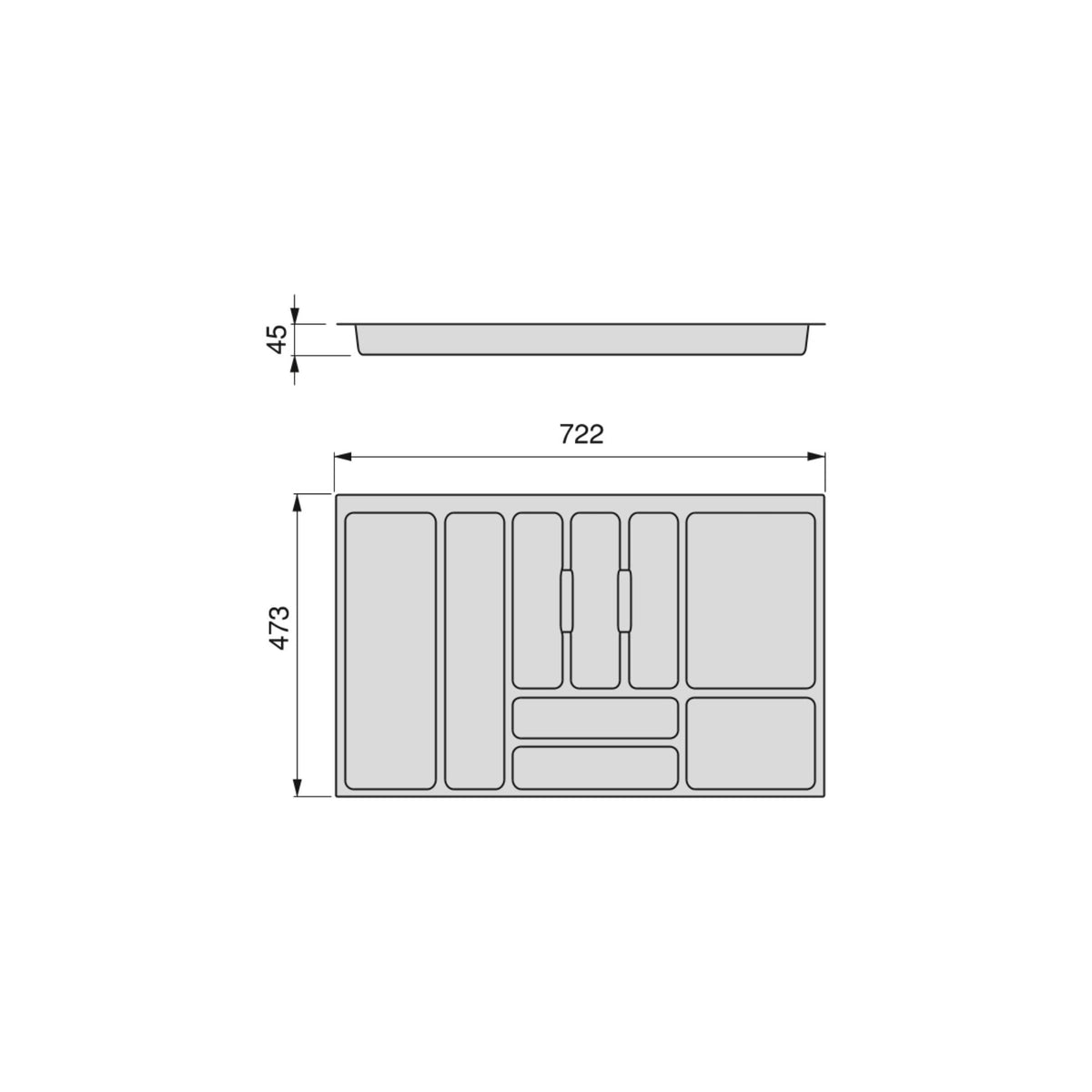 Portaposate Optima Vertex/Concept/Convex 500mm (Spalle 16mm)