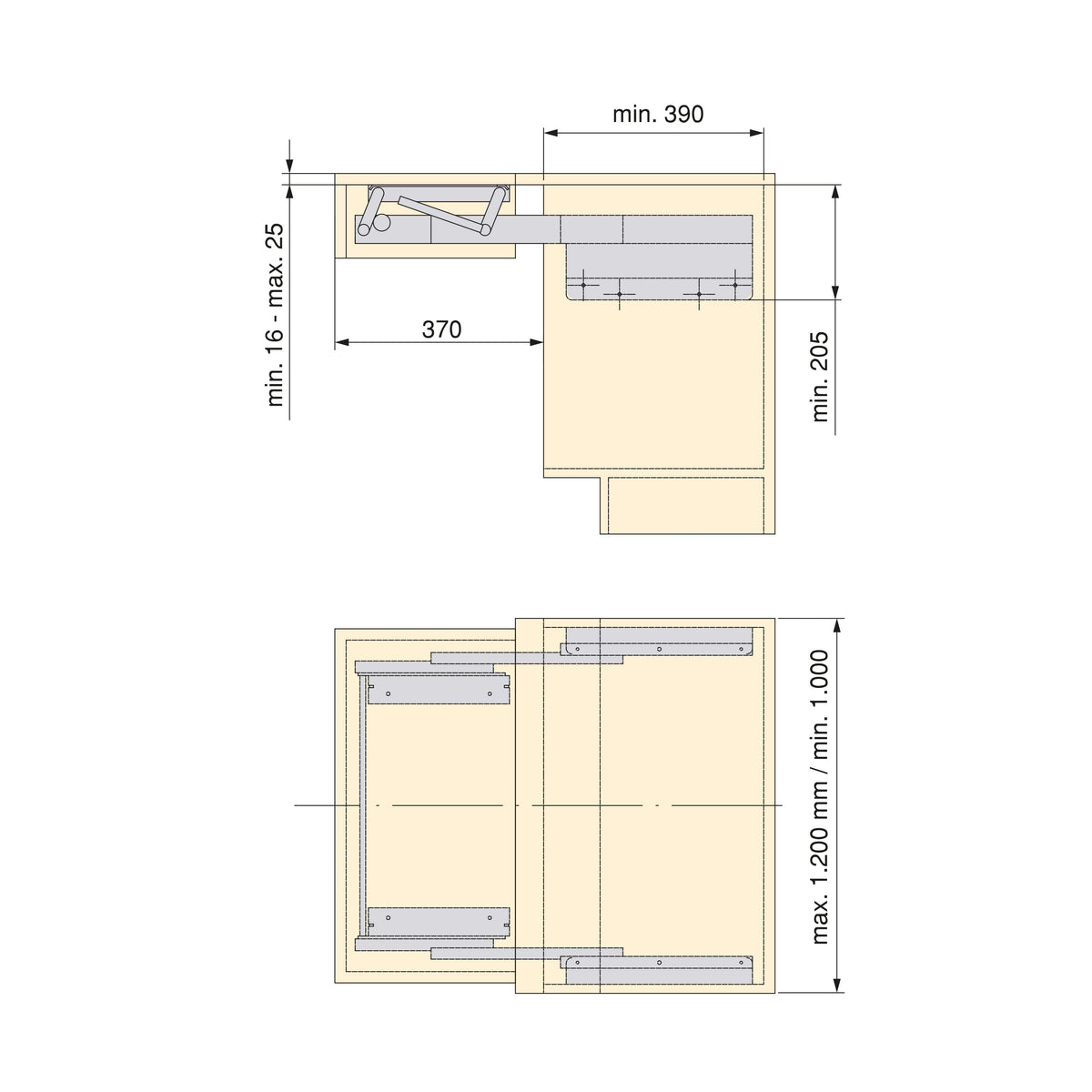 Guide per tavolo allungabile e elevabile Oplà Folding + 39 M120
