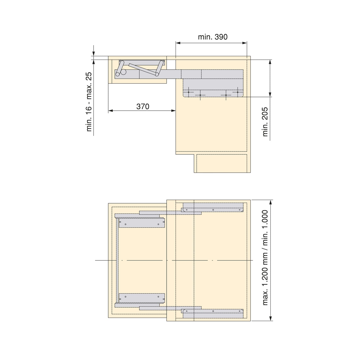 Guide per tavolo allungabile e elevabile Oplà Folding + 39 M120