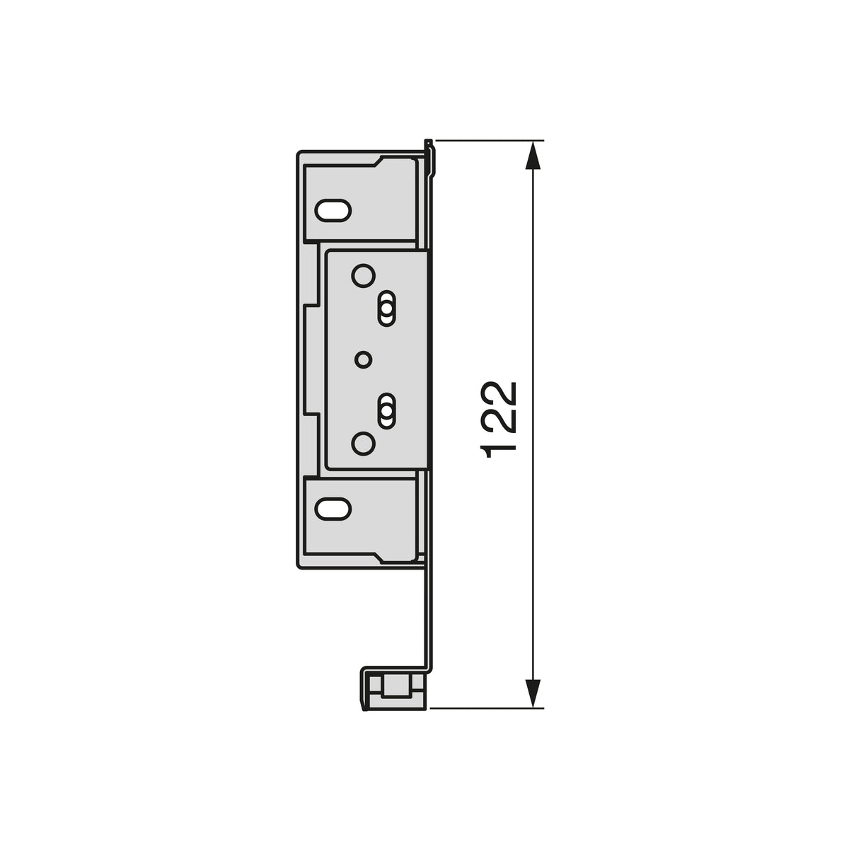 Cassetto esterno Simplex 25 kg altezza 122 mm