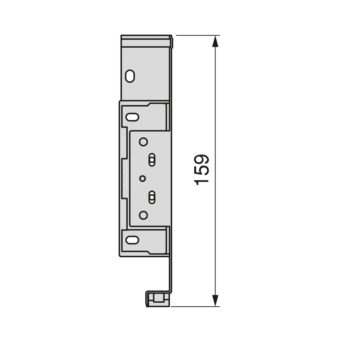 Cassetto esterno Simplex 25 kg altezza 159 mm