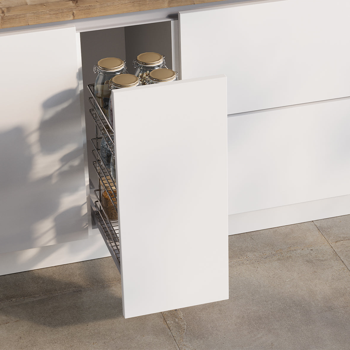 Carrello estraibile Supra con fissaggio inferiore e chiusura soft
