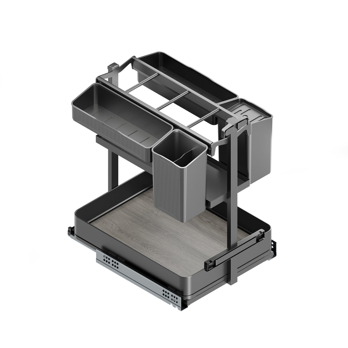 Carrello estraibile con cestelli e accessori Harmony con chiusura soft