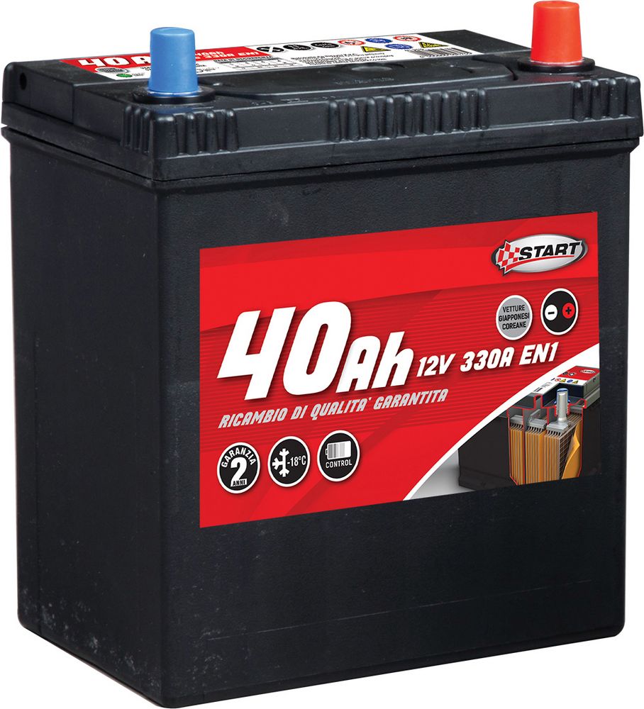START Batteria Auto 40AH per vetture giapponesi-coreane polo destro J37