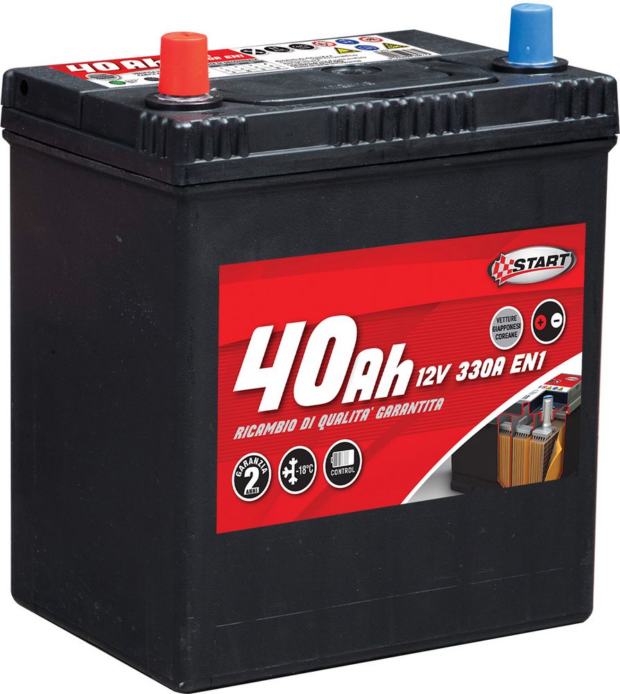 START Batteria Auto 40AH per vetture giapponesi-coreane polo sinistro J37