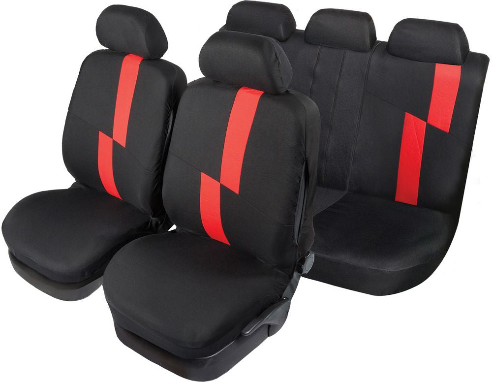 START Set Completo Coprisedili Flash Universale nero-rosso Accessorio Originale