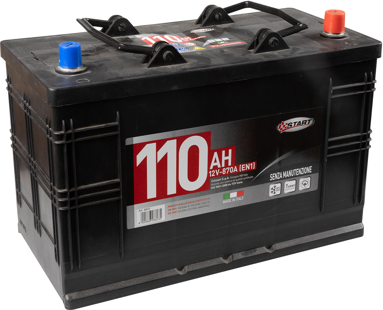 START Batteria per autocarro e trattori 110Ah 12V 750A polo positivo destro