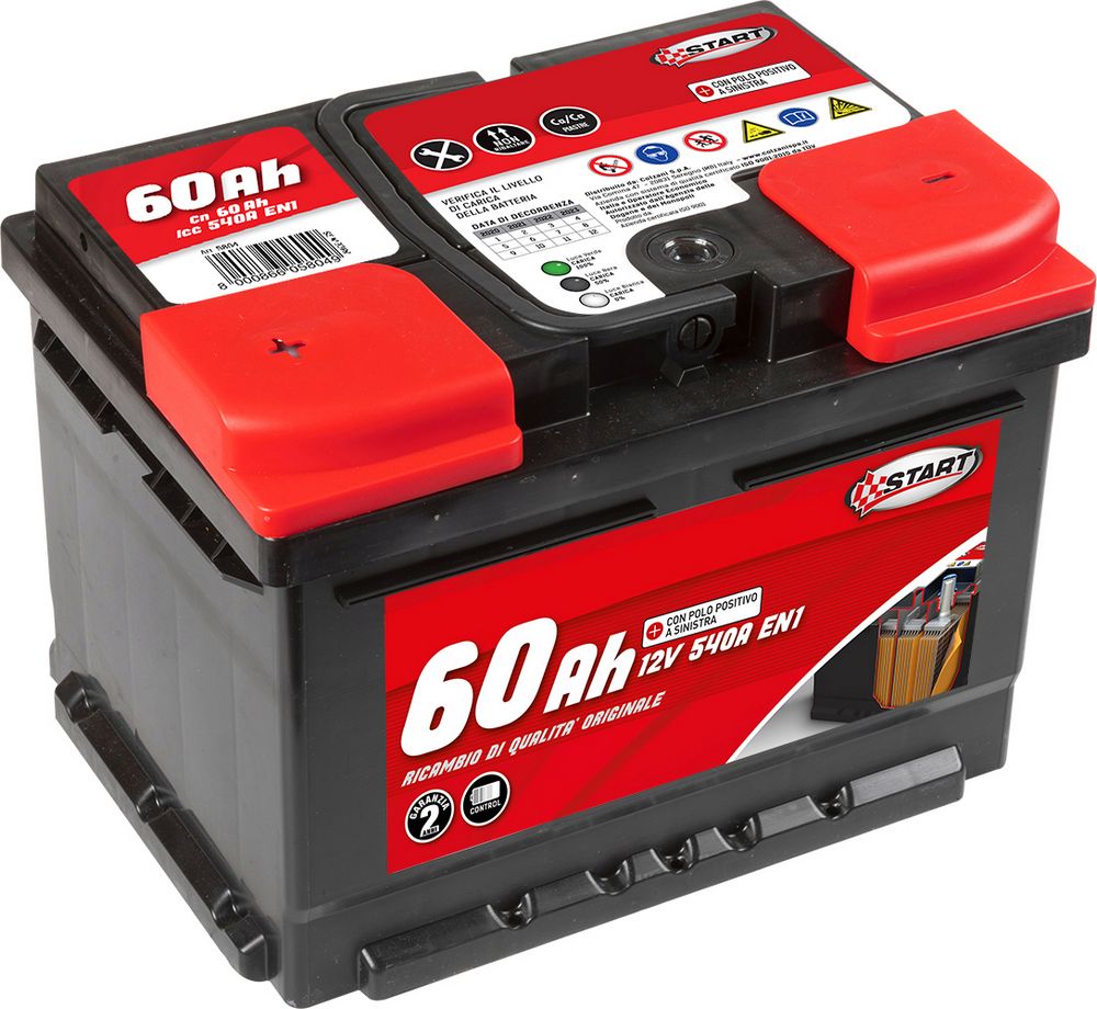 START Batteria Auto 60AH 12V 460A polo positivo sinistro Cassetta L2 Originale