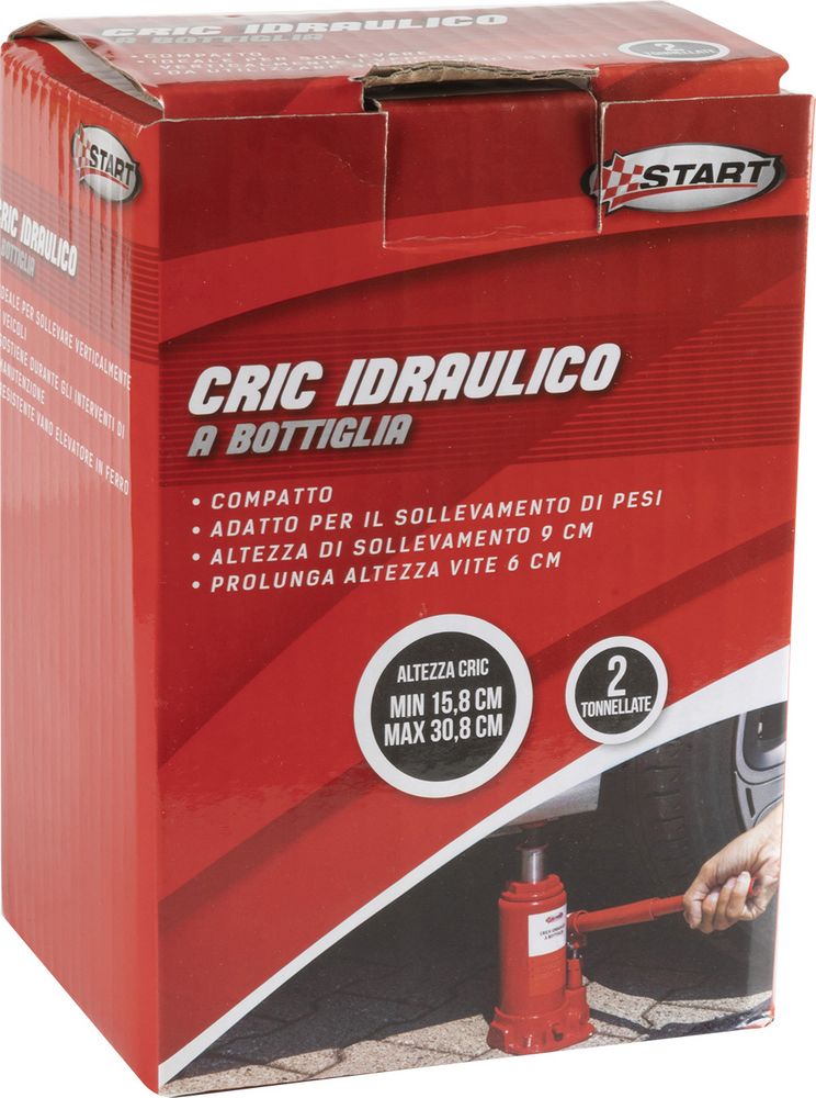 START Crick Idraulico a Bottiglia 2T Compatto e Robusto per Emergenze Auto