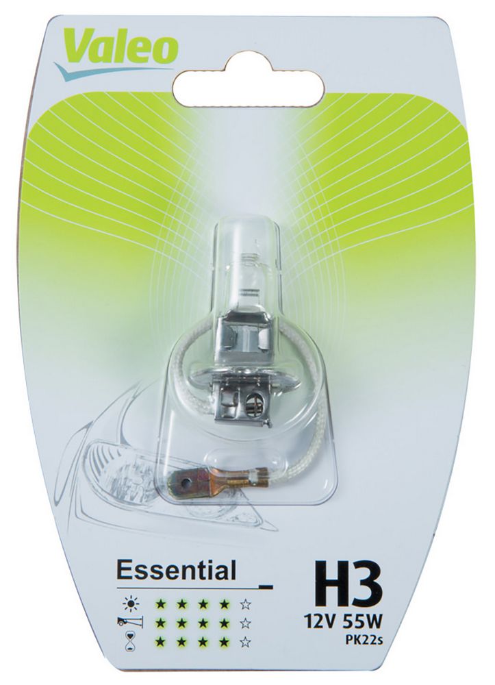 VALEO H3 lampada singola auto 12V 55W Essential attacco PK22s Originale