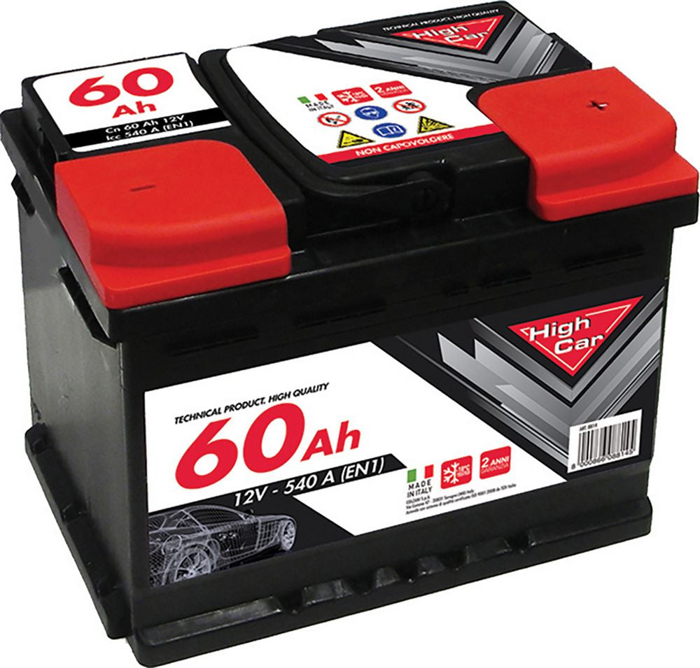 HIGH CAR Batteria Auto da 60AH 540A 12V polo positivo destro cassetta L2.