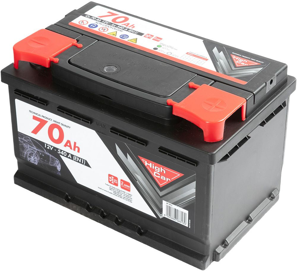 HIGH CAR Batteria Auto da 70AH 540A 12V polo positivo destro cassetta L3B