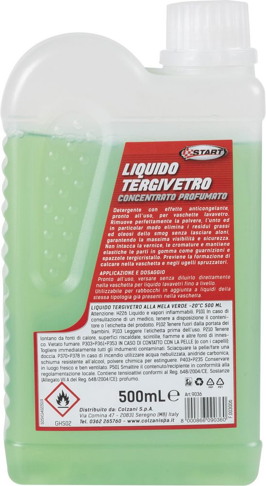 Liquido tergivetro concentrato profumato alla mela verde -20C 500ML