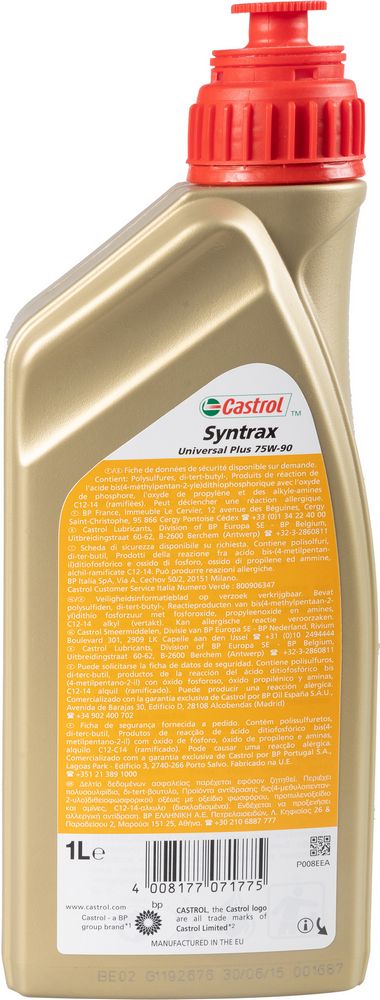 CASTROL OLIO LUBRIFICANTE MULTIUSO SYNTRAX UNIVERSAL PLUS 75W-90 1L