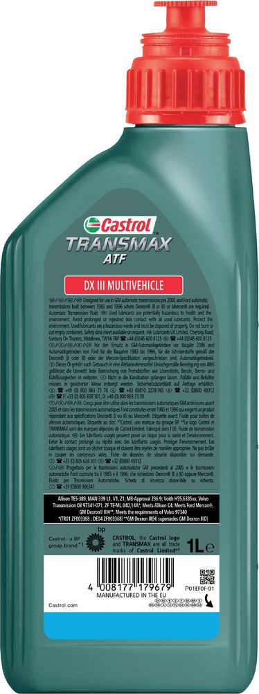 Fluido Transmax ATF DX III multivehicle lubrificante auto 1L