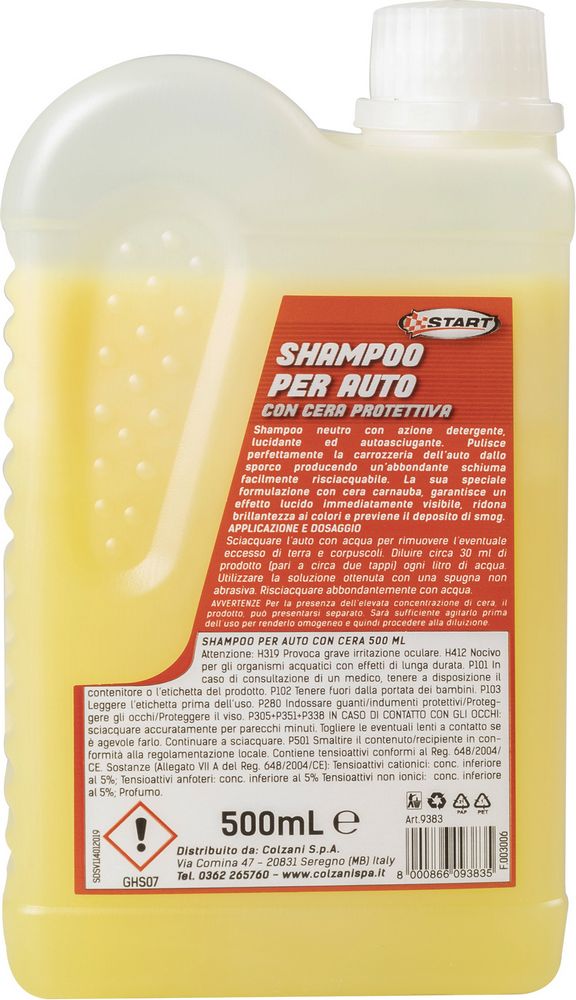 START Shampoo per auto con cera 500ML tutte la carrozzerie Originale Resistente
