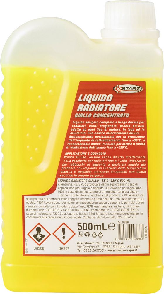 START- Antigelo Giallo -38C 500 ml, Sicurezza per Radiatori Auto