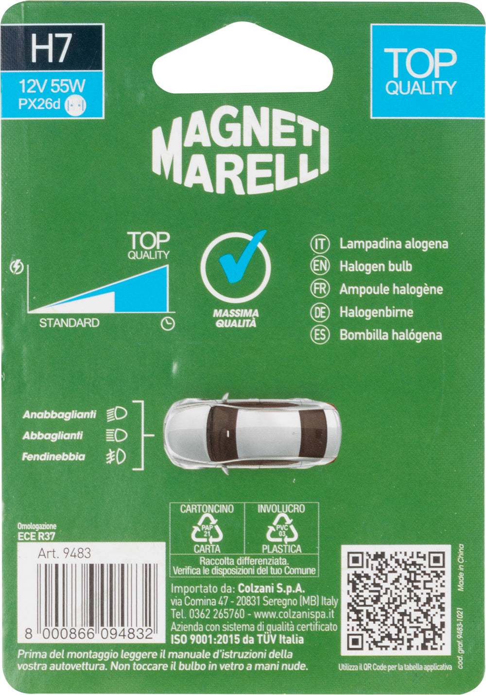 Magneti Marelli H7 lampadina Alogena singola auto 12V 55W attacco PX26d