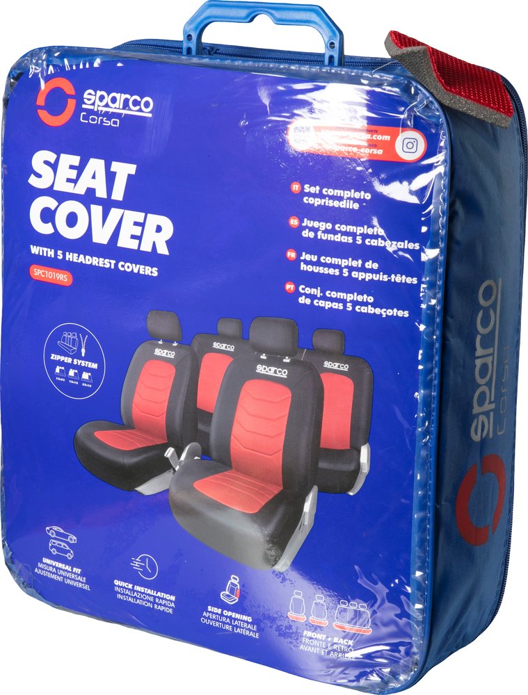 SPARCO Set completo SPC1019 di coprisedili universali auto nero/rosso righe